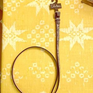 NWT - Cole Haan Skinny Leather Gray Snake Print Belt size Small